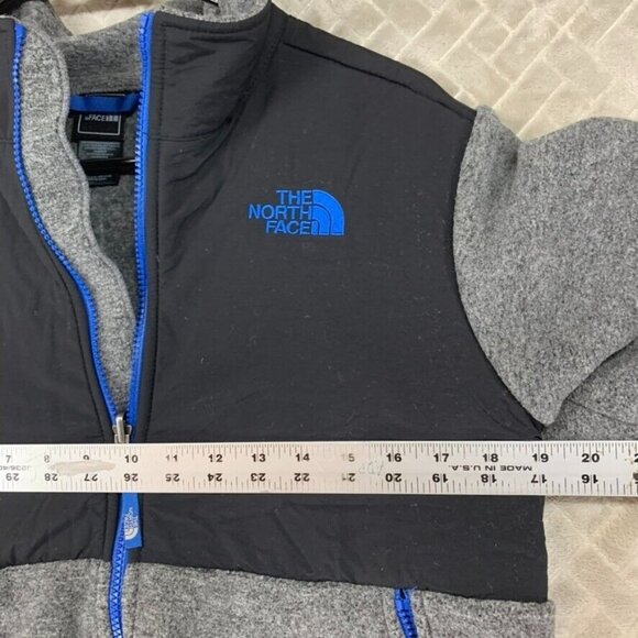 The North Face Youth L 14/16 Fleece Sweatshirt Two Tone Gray Full Zip Logo - Picture 10 of 16